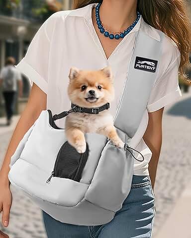 Dog and Cat Sling Carrier with Storage and Adjustable Strap