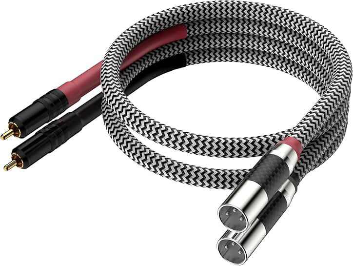 2RCA to Dual XLR Audio Interconnect Cable, 3M