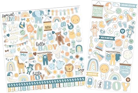 Baby Boy Scrapbook Stickers for Craft and Photos