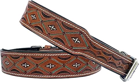 Heavy Duty Leather Dog Collar for Puppies and Large Dogs