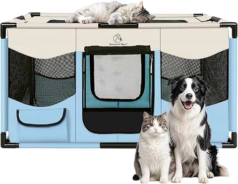 Sturdy 39x24x22 Inch Dog Playpen with Carrying Bag