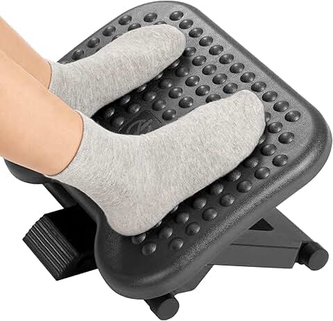 Adjustable Desk Footrest with Massage and Tilt