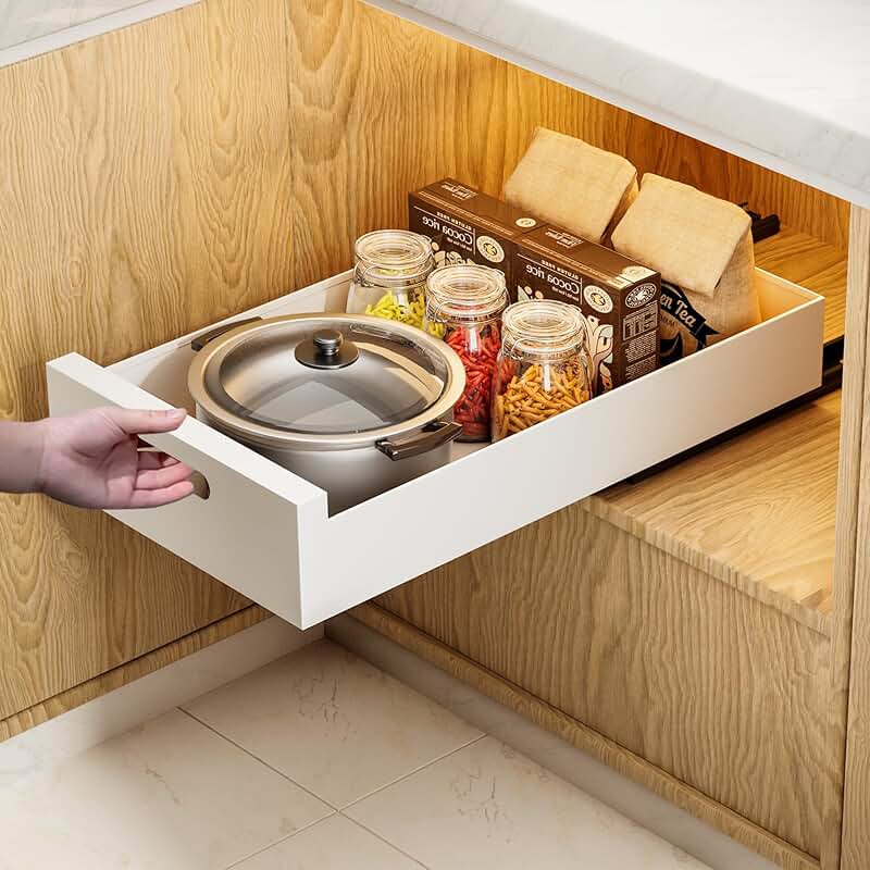 21-inch Deep Pull Out Cabinet Organizer with Steel Drawers