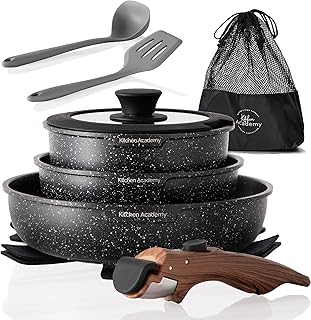 10-Piece Non-Stick Cookware Set for Camping