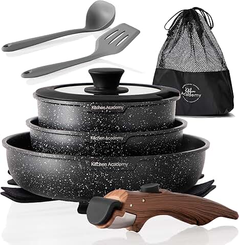 10-Piece Non-Stick Cookware Set for Camping