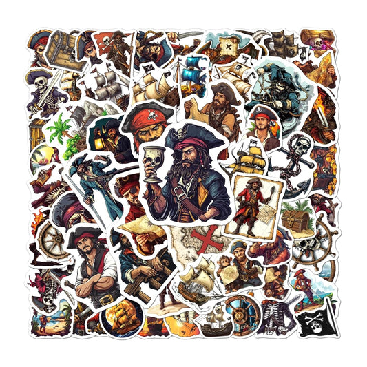 108 Waterproof Pirate Stickers for Kids and Teens