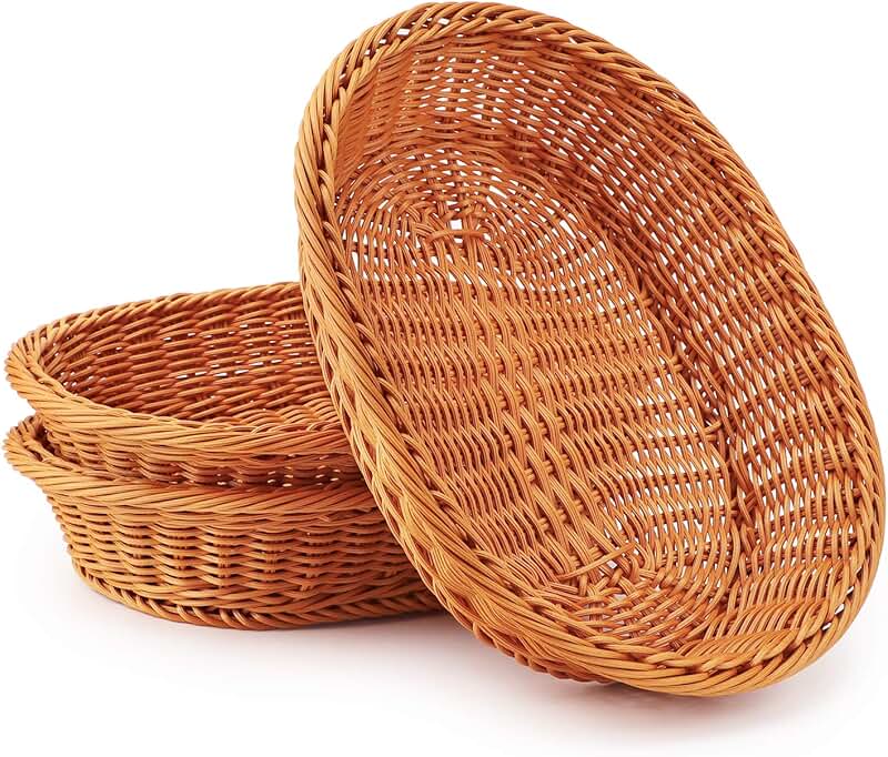 Set of 3 Wicker Baskets for Food and Storage