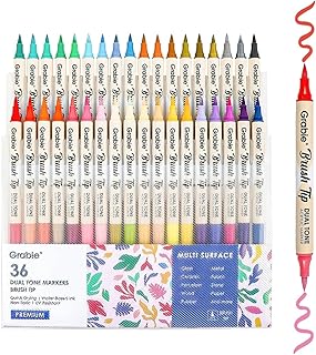 Set of 36 Soft Tip Acrylic Paint Markers in 72 Colors