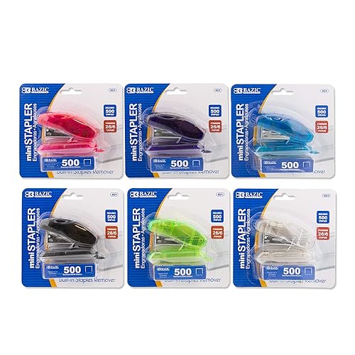 Mini stapler with staples and remover, soft grip, portable