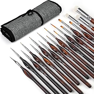 Miniature Paint Brush Set for Fine Details, Cocoa Brown