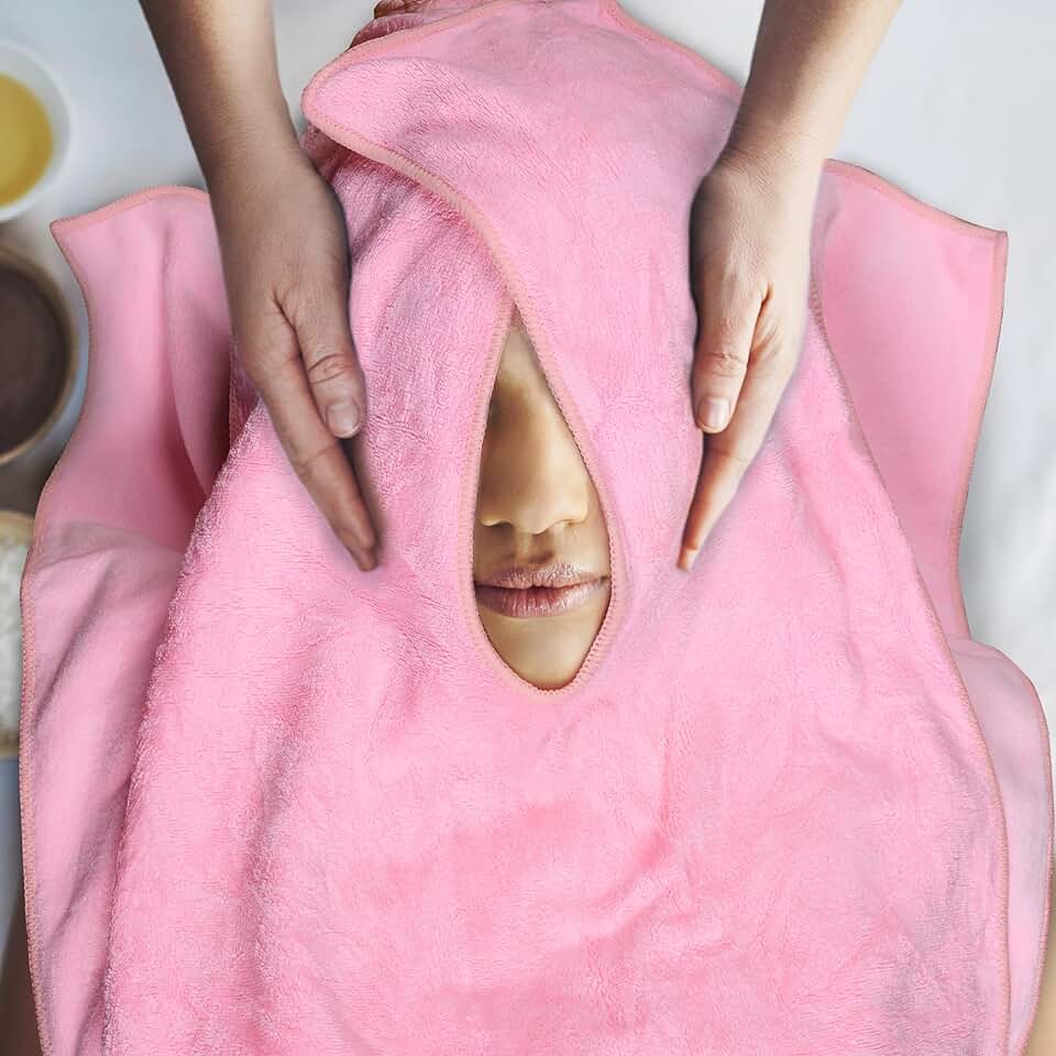 Soft Pink Microfiber Facial Towels for Spa and Salon