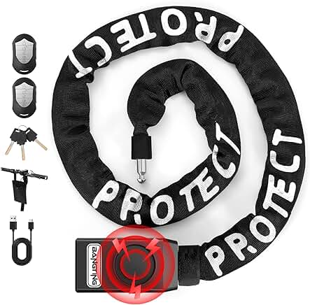 4ft Smart Bike Lock with Remote Siren and 8mm Chain