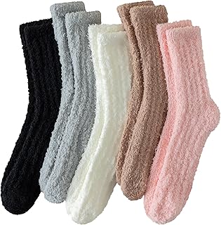 Soft and Cozy Fuzzy Socks for Women, 5 Pairs