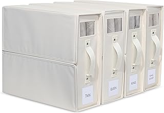 Set of 4 Foldable Bed Sheet Organizers for Closet or Under Bed Storage