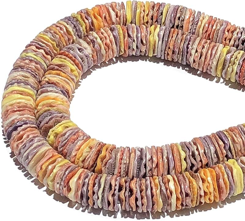 Natural scallop shell beads for jewelry, 12mm