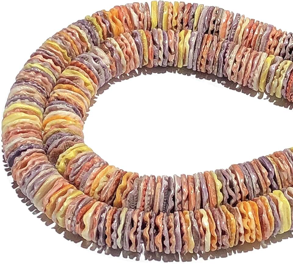 Natural scallop shell beads for jewelry, 12mm