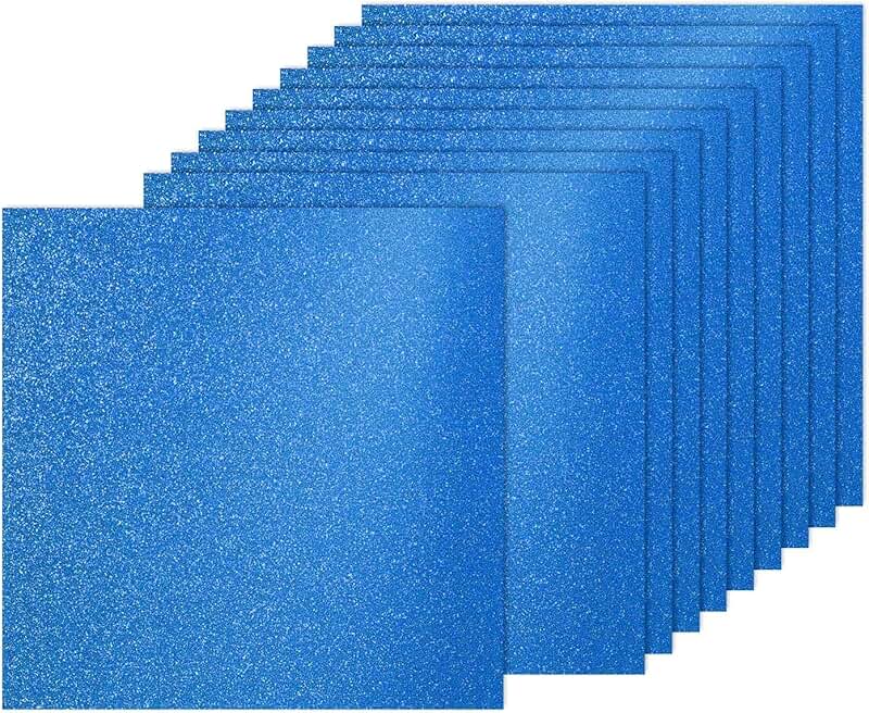 Blue glitter cardstock, 20 sheets, 12x12 inches