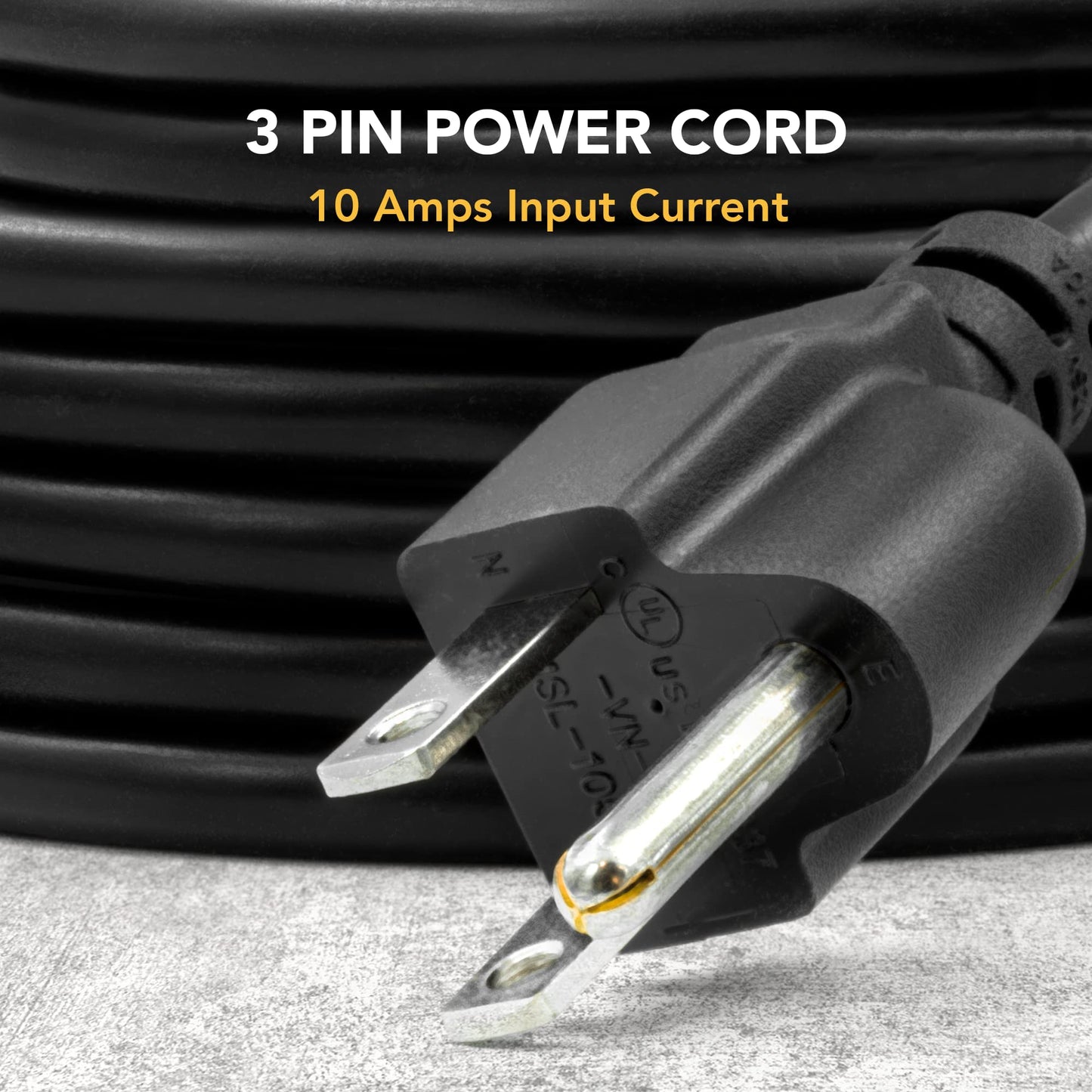 UL Approved 6 Feet Universal Computer Monitor Power Cord, C13 Power Cable for Monitor, PC, Desktop, Printer, Scanner 18 AWG GA NEMA 5-15P to IEC13 (5 Pack)