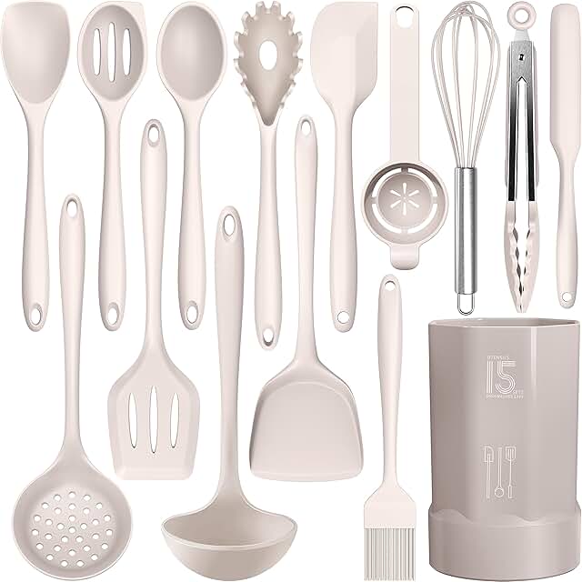 Silicone Cooking Utensils Set for Nonstick Cookware