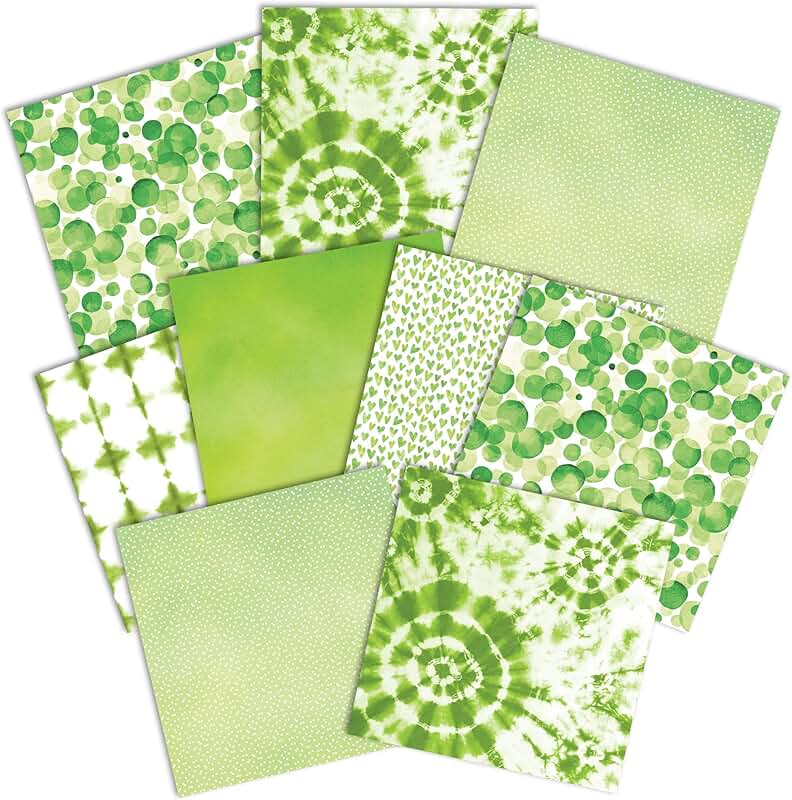 12x12 Inch Double-Sided Decorative Paper Pack in Fresh Grass Colors
