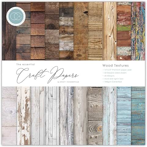 Wood Textures Paper with 20 Designs