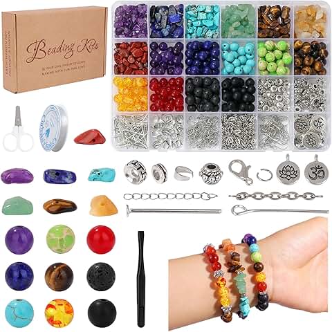 Natural Chakra Beads for Jewelry Making and Healing Crystals
