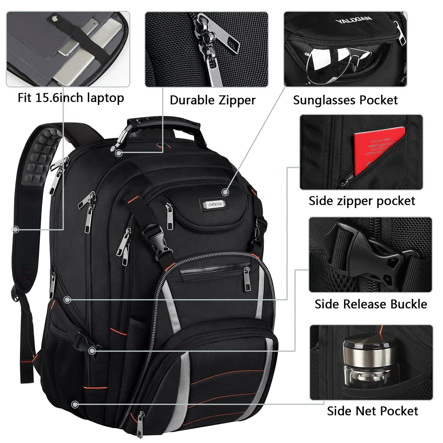 Travel Laptop Backpack, Extra Large Bookbag for Men Women,Basketball Backpack with USB Charging Port RFID Anti Theft TSA Approved,School College Student Water-Resistant Fits 17 Inch Computer Notebook