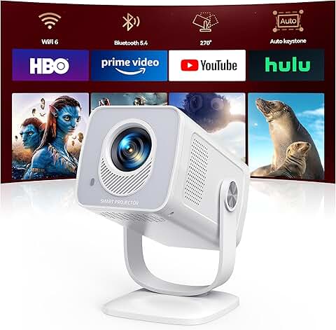 Portable 4K WiFi6 and Bluetooth Projector with Android 13