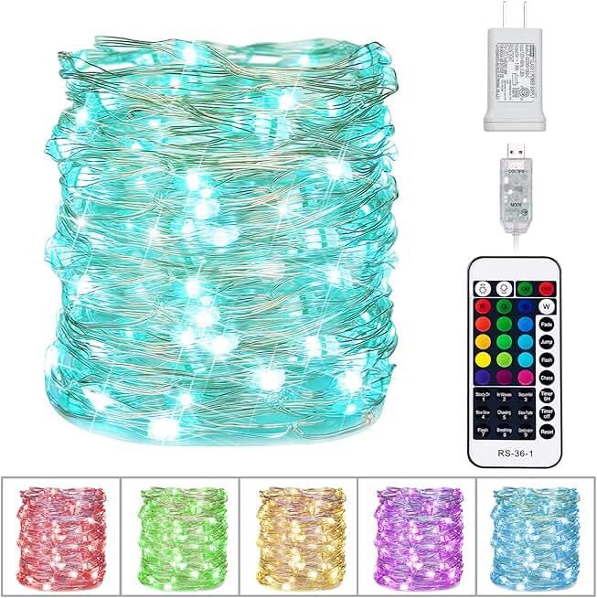33 ft Color Changing Fairy String Lights with Remote and Timer
