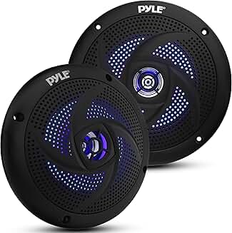 Waterproof 5.25-Inch Marine Speakers, 2-Way Stereo, 180W, Black