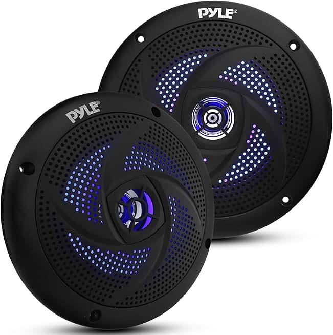 Waterproof 5.25-Inch Marine Speakers, 2-Way Stereo, 180W, Black
