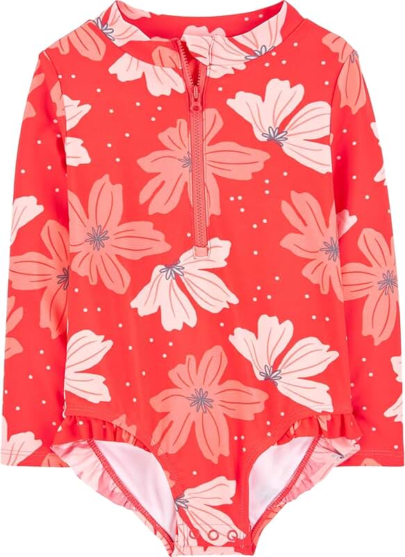 Girls' Long Sleeve Zipper Swimsuit