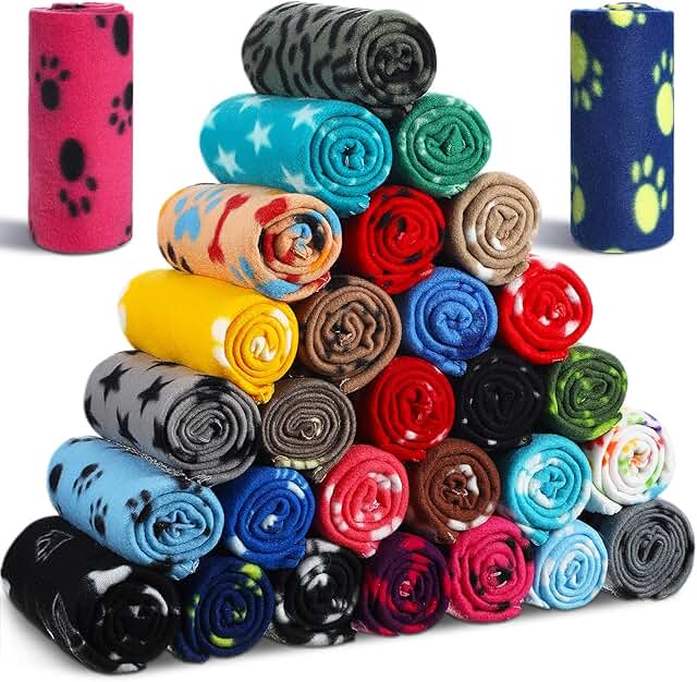 28-Piece Soft Fleece Puppy and Kitten Blanket Set