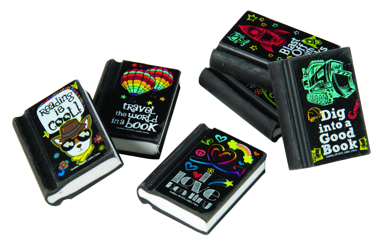 Reading Rocks Pencil Eraser Pack of 48