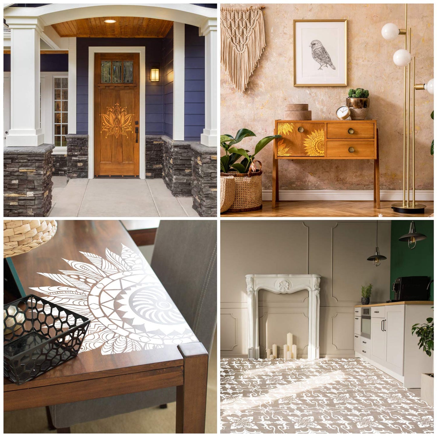 9 Pack 12x12 Inch Reusable Laser Cut Painting Templates