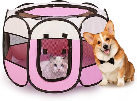 Portable Dog Playpen for Indoor and Outdoor Use