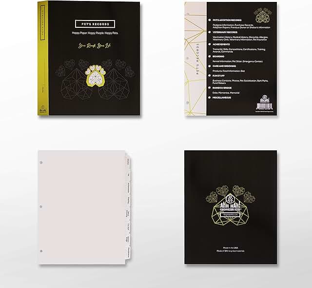 Organizer Kit for Pet Records with Index Tabs