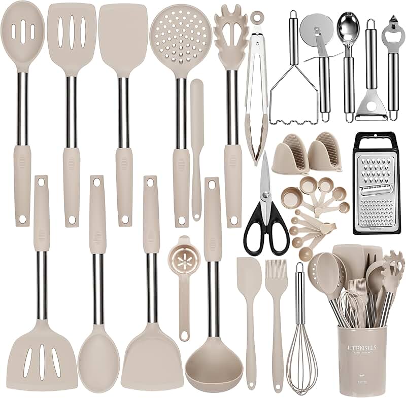 35-Piece Silicone Kitchen Utensils Set with Holder