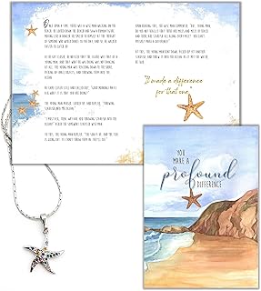Smiling Wisdom Starfish Card and Necklace Gift Set