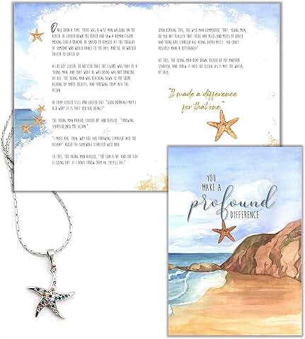 Smiling Wisdom Starfish Card and Necklace Gift Set