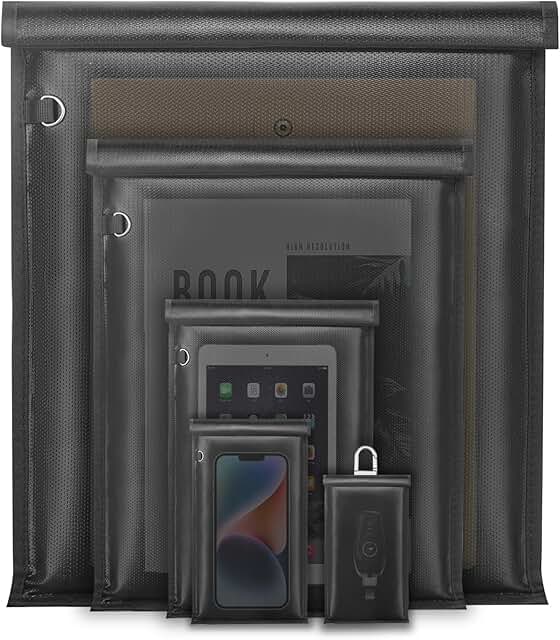 Large Faraday Bags Pack for Phones, Tablets, Keys