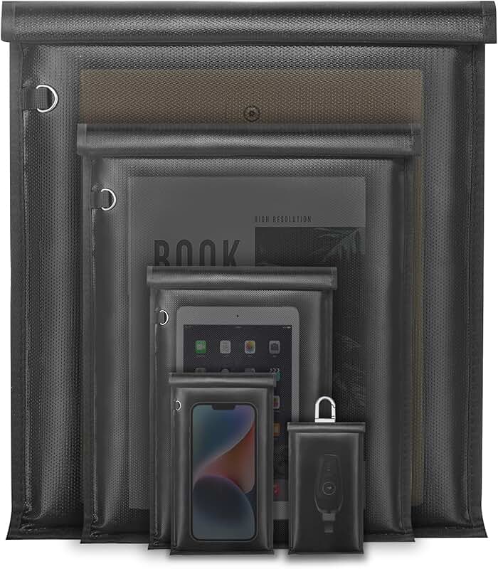Large Faraday Bags Pack for Phones, Tablets, Keys