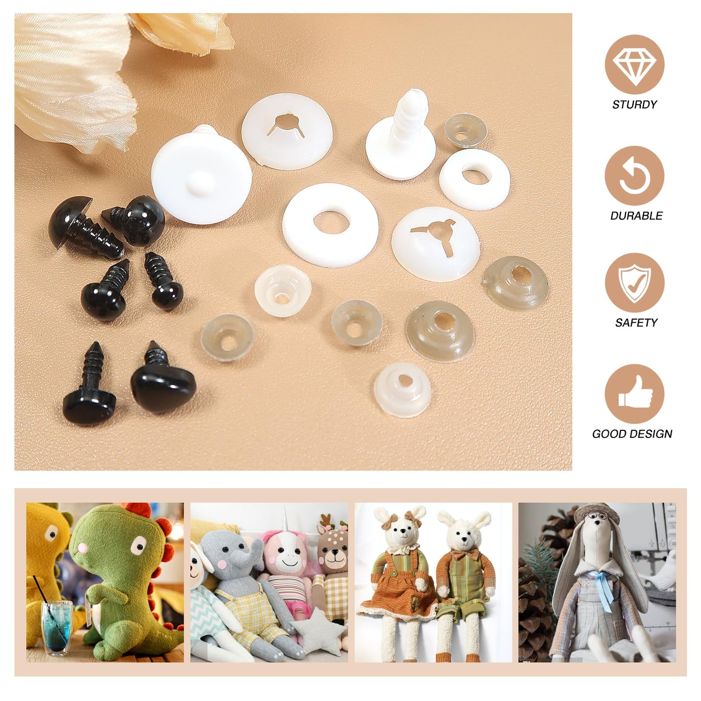 80pcs Safety Noses & Joints Kit for Dolls and Plush Animals