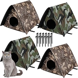 Small Waterproof Outdoor Cat Shelter, Foldable and Warm