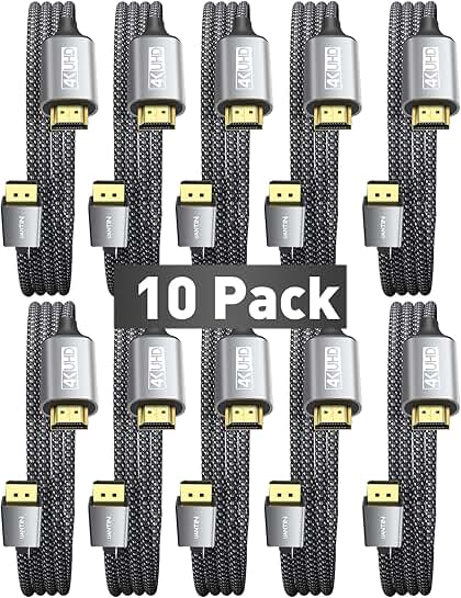 10-Pack 4K DisplayPort to HDMI Cable, 10Ft