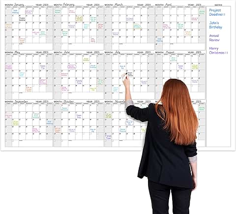 Large 12-Month Dry Erase Wall Calendar