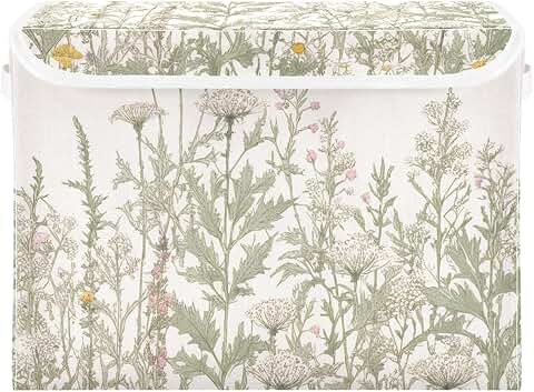 Collapsible Herbal Wildflowers Storage Basket with Handles