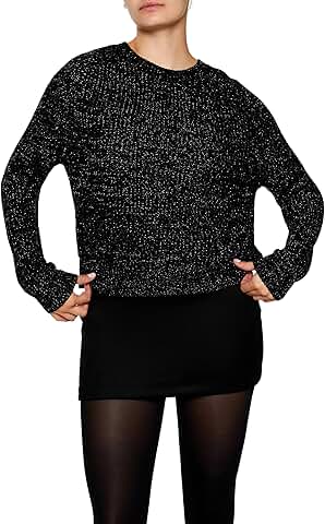 Women's Metallic Knit Raglan Sweater