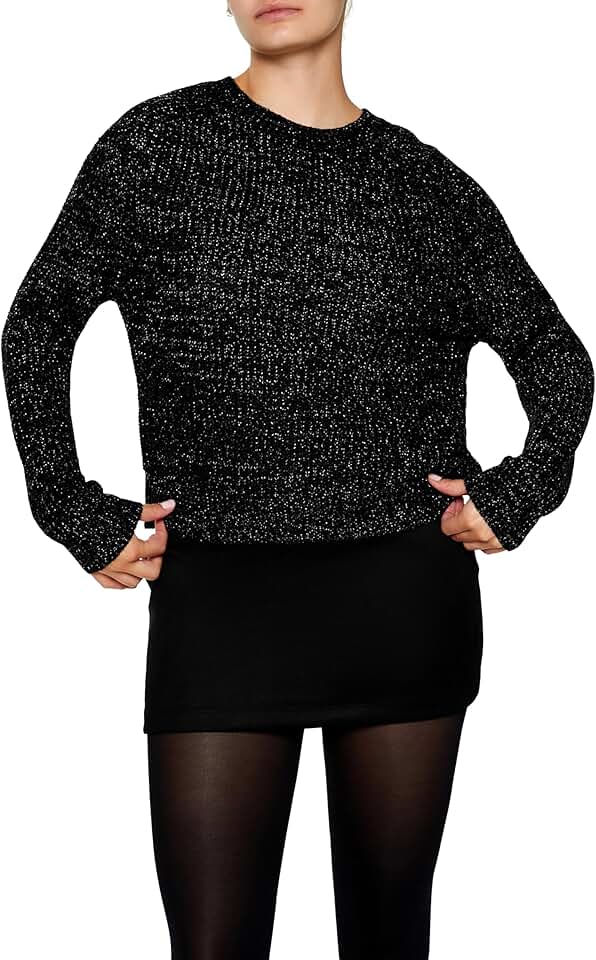 Women's Metallic Knit Raglan Sweater