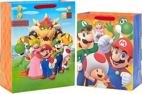 Large and extra large Super Mario gift bags
